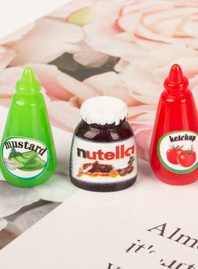 娃娃屋树脂食玩调味品番茄酱果酱抹茶手作配件奶油胶手机壳diy配