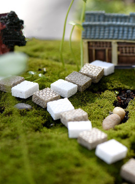diy苔藓微景观铺路石装饰摆件