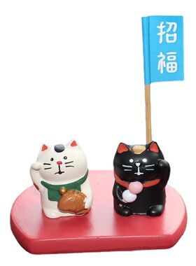 树脂日式桌面招财猫旗子