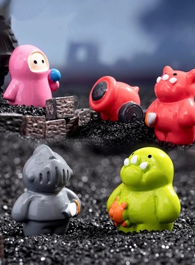 微景观小摆件卡通可爱小小士兵与怪兽公仔手办diy桌面装饰品配件