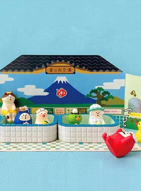 树脂日式桌面澡堂系列公仔