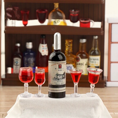 娃娃屋袖珍迷你红酒杯dollhouseDIY鸡尾酒微缩食玩OB11模型小道具