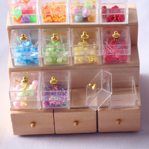 Dollhouse娃娃屋木质糖果蔬菜展示架展示柜微缩食玩场景OB11配件