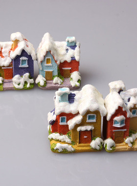 树脂桌面微景观颜色亮丽雪景