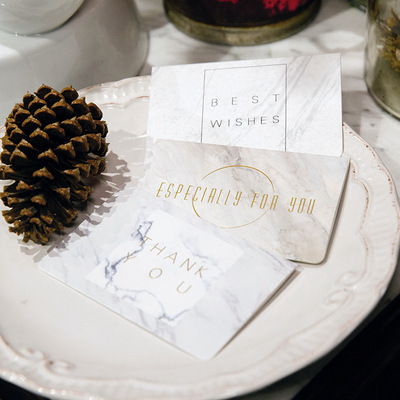 创意大理石纹伴娘邀请卡ins风烫金感谢卡简约留言贺卡Thankyou卡