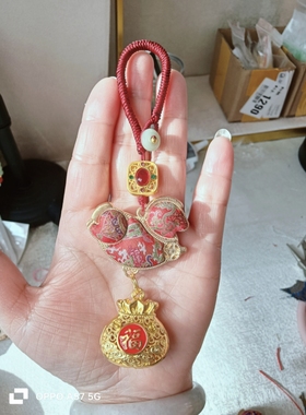 非遗宋锦包挂纯手工名家桑蚕丝双面马上有钱包挂车挂钥匙扣挂礼物