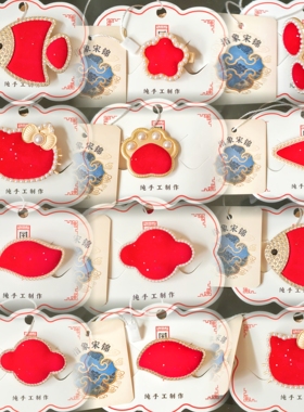 手工宋锦发夹新中式国风复古边夹鸭嘴夹礼物送礼佳品成品发饰卡子