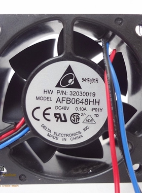 台达AFB0648HH 6025 CPU散热器风扇  48V 0.10A双滚珠 变频器风扇