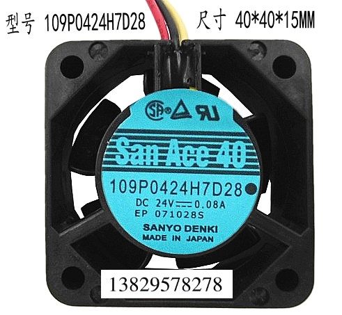 全新原装三洋 SanAce40 24V 0.08A 109P0424H7D28 4015变频器风扇