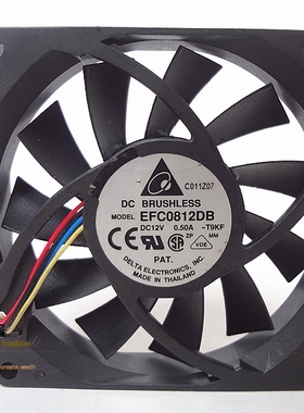 全新原装台达EFC0812DB 8015 12V 0.50A 8cm 4线温控机箱散热风扇