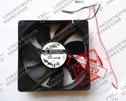 全新原装ADDA AD1224UB-A71GL散热风扇24V 0.25A 2线120*120*25mm