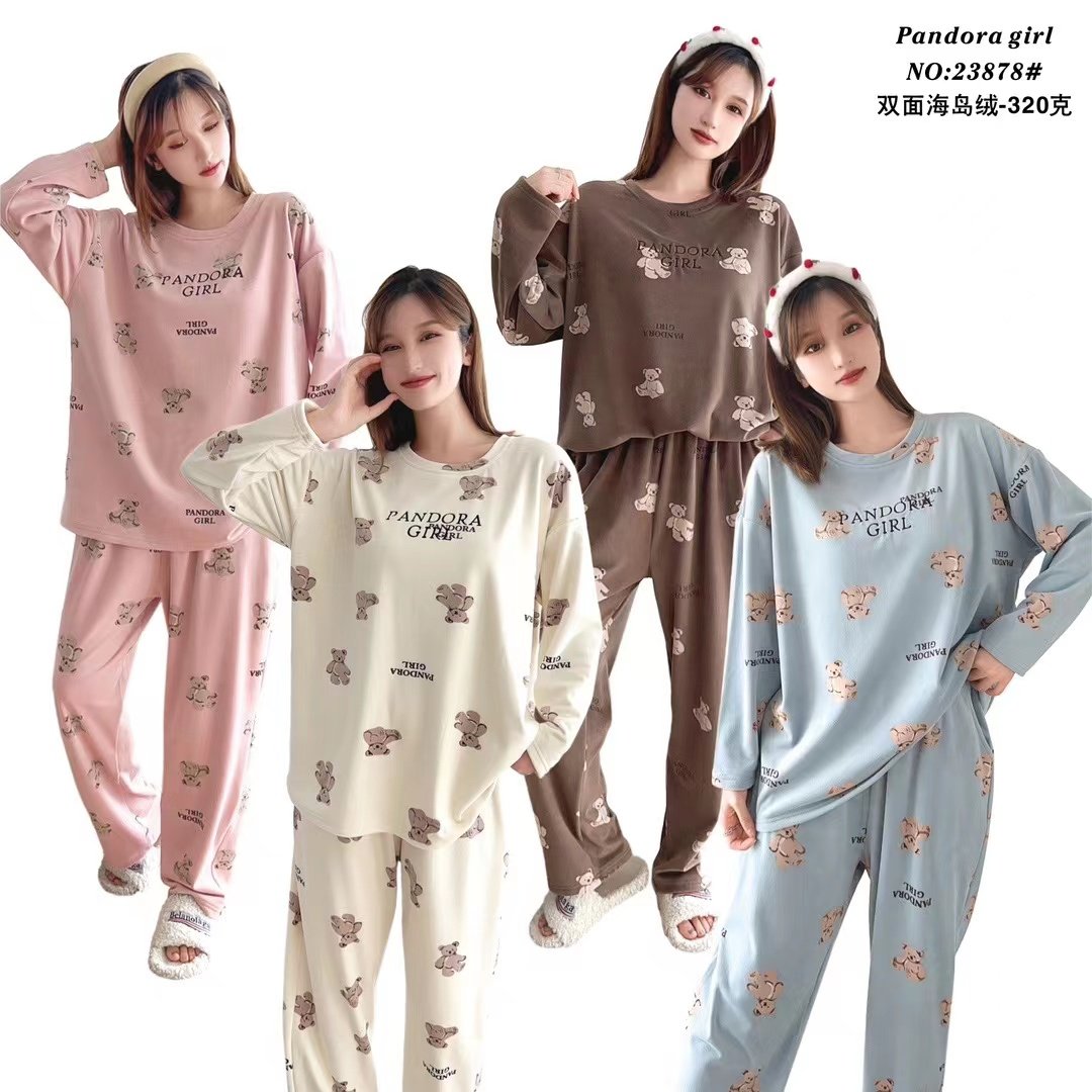潘多拉女孩海岛绒家居服套装