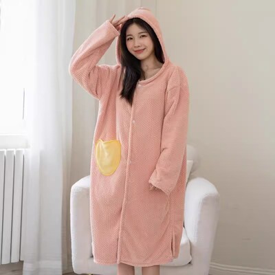 长袖浴袍可穿可裹浴巾柔软吸水