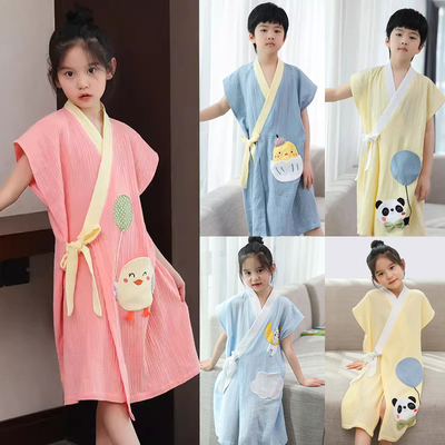 儿童纱布浴袍夏季薄款