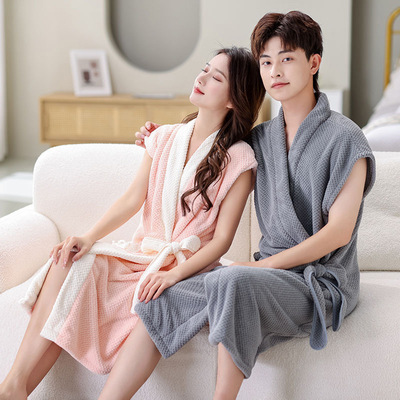 情侣浴袍可穿浴巾四季通用