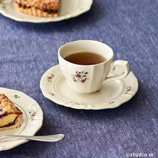 【现货】日本制正品Studio M' Rosier 典雅蔷薇陶瓷盘子马克杯子