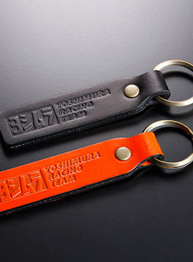 日本 YOSHIMURA LOGO真皮革钥匙扣钥匙圈 吉村