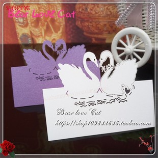 结婚用品 创意席位卡 天鹅款婚礼签到台桌卡婚庆婚宴座位主桌桌牌