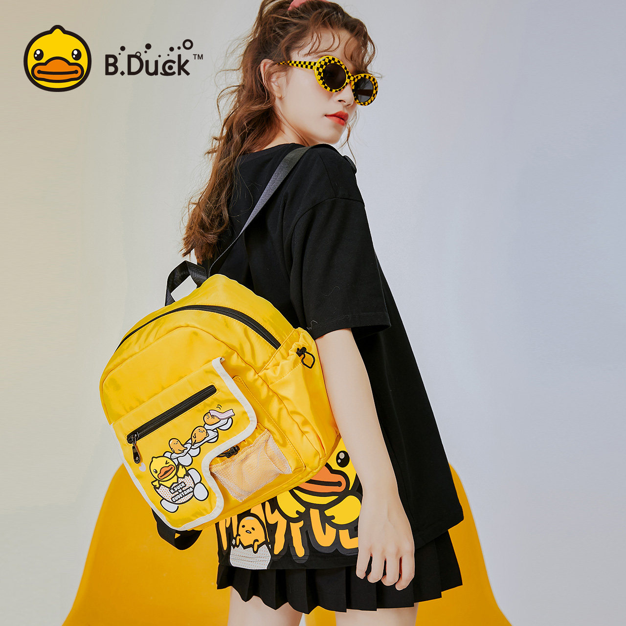 b.duck小黄鸭双肩包书包背包潮流蛋黄哥联名系列2021年新款bduck