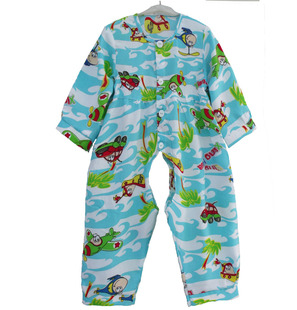 纯绵绸睡衣套装人造棉空调衣婴儿爬爬衣连体衣哈衣宝宝衣外穿防蚊