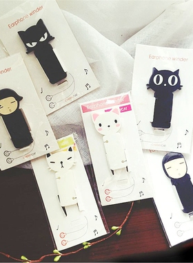 SAN 韩国cherrycat超萌可爱卡通人物硅胶猫咪耳机绕线器 6款