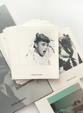 SAN 奥黛丽赫本黑白经典宝利来明信片30张留言珠光卡片定制