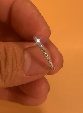 纯银925镀18K小众简约尾配戒情侣女爆款戒指环微镶半满钻锆石单排