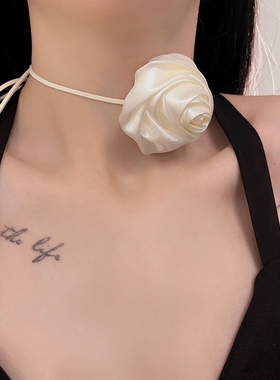 多戴设计｜手作暗黑灼烧玫瑰项链项圈choker暗黑哥特手腕花发带女