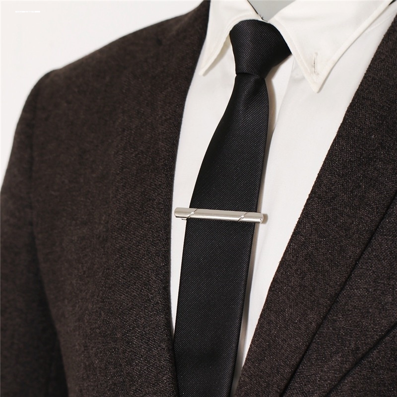 领带夹子男士商务正装简约领带扣男女别针职业韩版保安金银色领夹