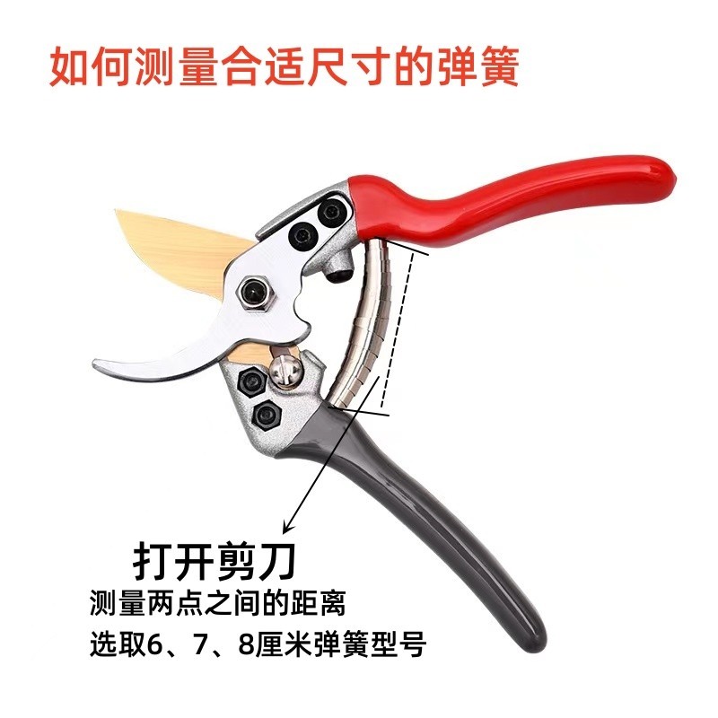 老式修枝剪弹簧不锈钢皮果树剪刀配件园林工具剪刀零件弹簧图片