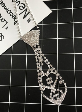 领带女装饰设计感韩版饰品锁骨项链亮钻女士颈链表演时尚礼物创意