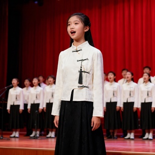 朗诵合唱演出服女童演讲比赛初高中学生学院风主持礼服合唱团口才