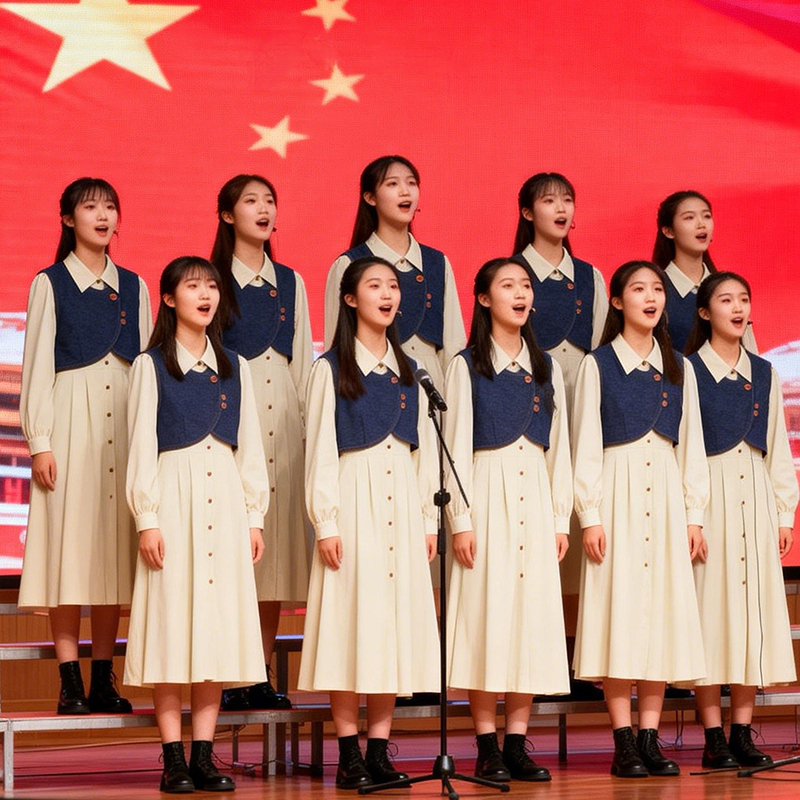 早秋套装裙牛仔背心连衣裙大码女减龄长袖杏色衬衫减龄显瘦两件套