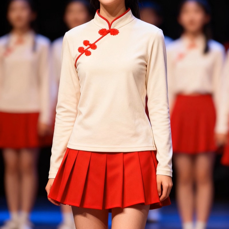 元旦儿童合唱演出服小学生中国风诗歌朗诵新中式歌唱比赛红歌服装