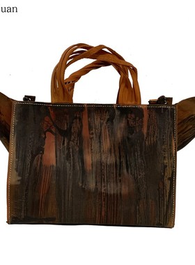 【枯/Withered】中国设计师 Fu.DuJuan 手提包原创斜跨包 牛皮 橙