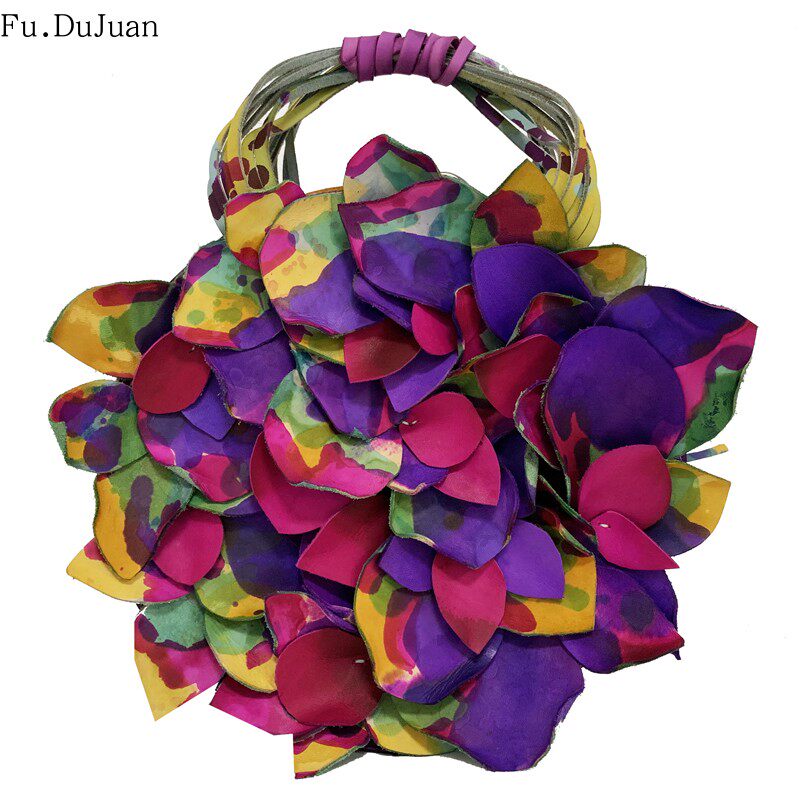 绽放&繁花various flowers 设计师包 气质 手工手提斜跨双肩包 紫