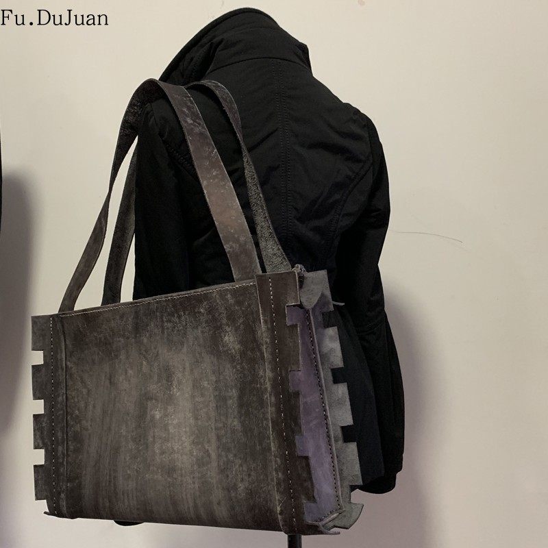 【长城Great Wall】中国设计师 Fu.DuJuan 复古个性男 牛皮单肩包