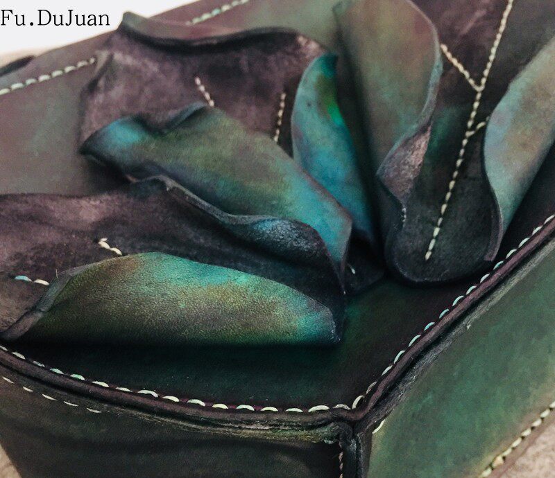 中国设计师大气女王包 时尚气质手提女包 单肩斜挎包 手工水墨绿