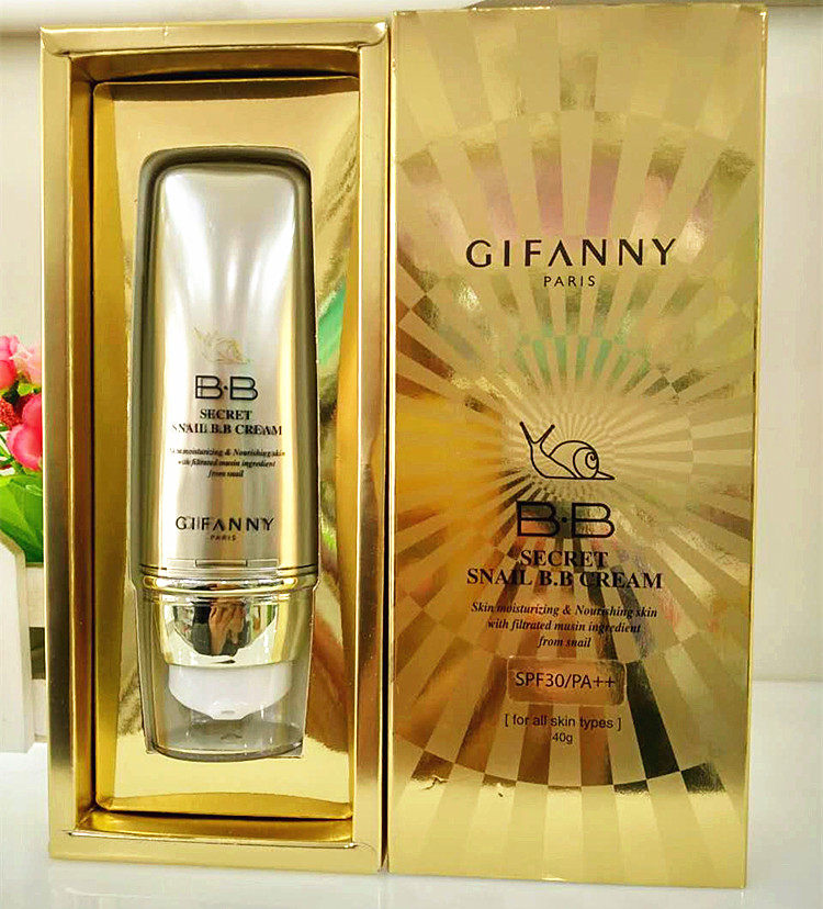 韩国纪梵尼gifanny蜗牛奇迹恒采bb霜30倍滋润遮瑕粉底保湿裸妆