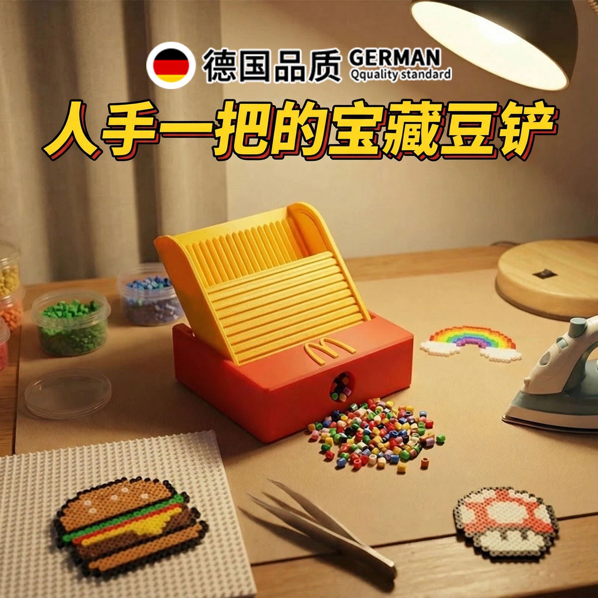 德国麦当劳拼豆铲麦门限定豆铲多功能神器创意带盖不卡豆拼豆收纳,玩具/童车/益智/积木/模型,拼豆/拼豆工具,淘宝优惠券,粉丝福利购,淘宝优惠卷