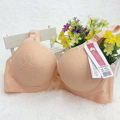 娇玲花9401中厚款文胸无钢圈聚拢小胸罩A杯妈妈内衣加厚双两排扣