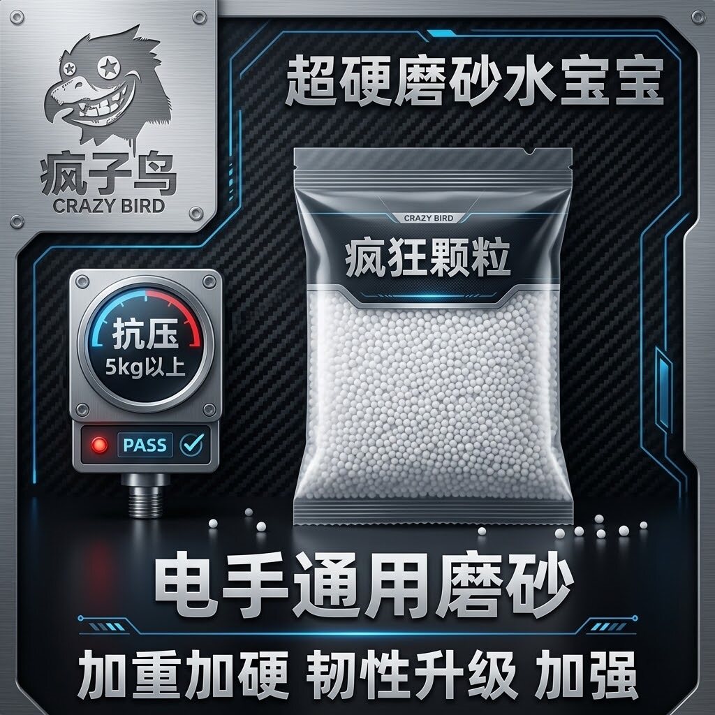 风林火山7-8mm磨砂弹G17火鹤加硬凝胶水珠水弹加厚乖巧虎水弹手拉