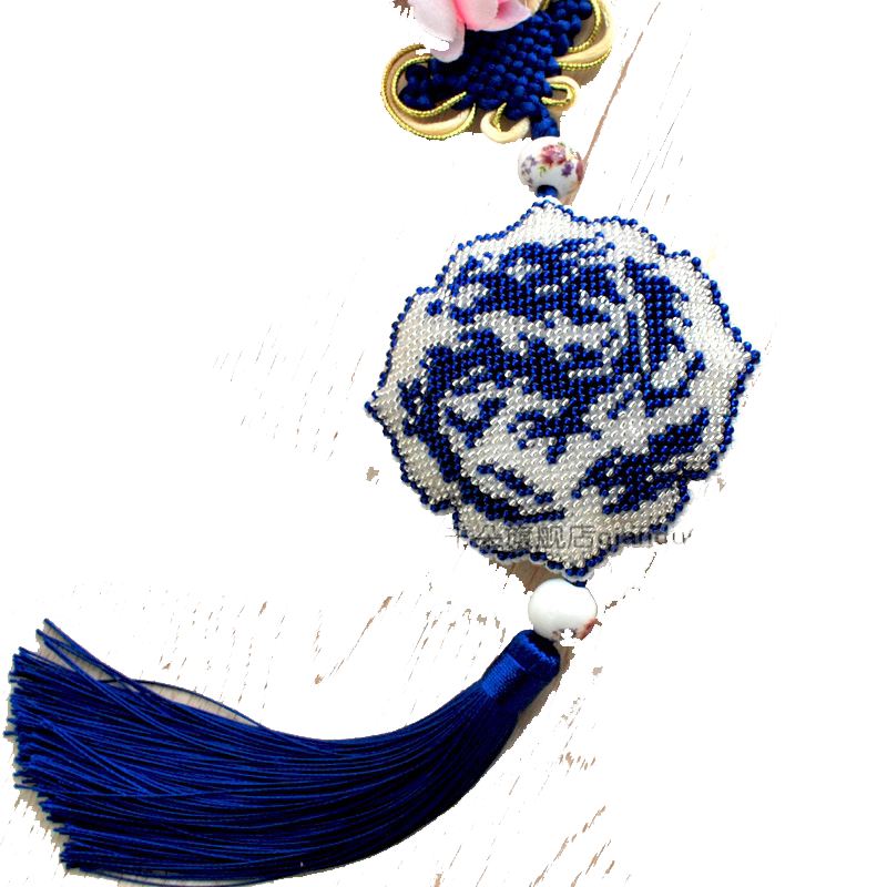 十字绣送男朋友车挂件自己绣新款串珠小型十字绣简单绣龙图腾挂饰