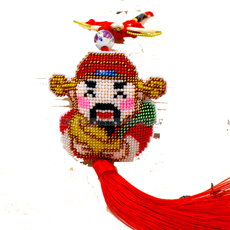 新款印花十字绣珠绣汽车挂件喜庆中国风国潮古风平安福手工材料包