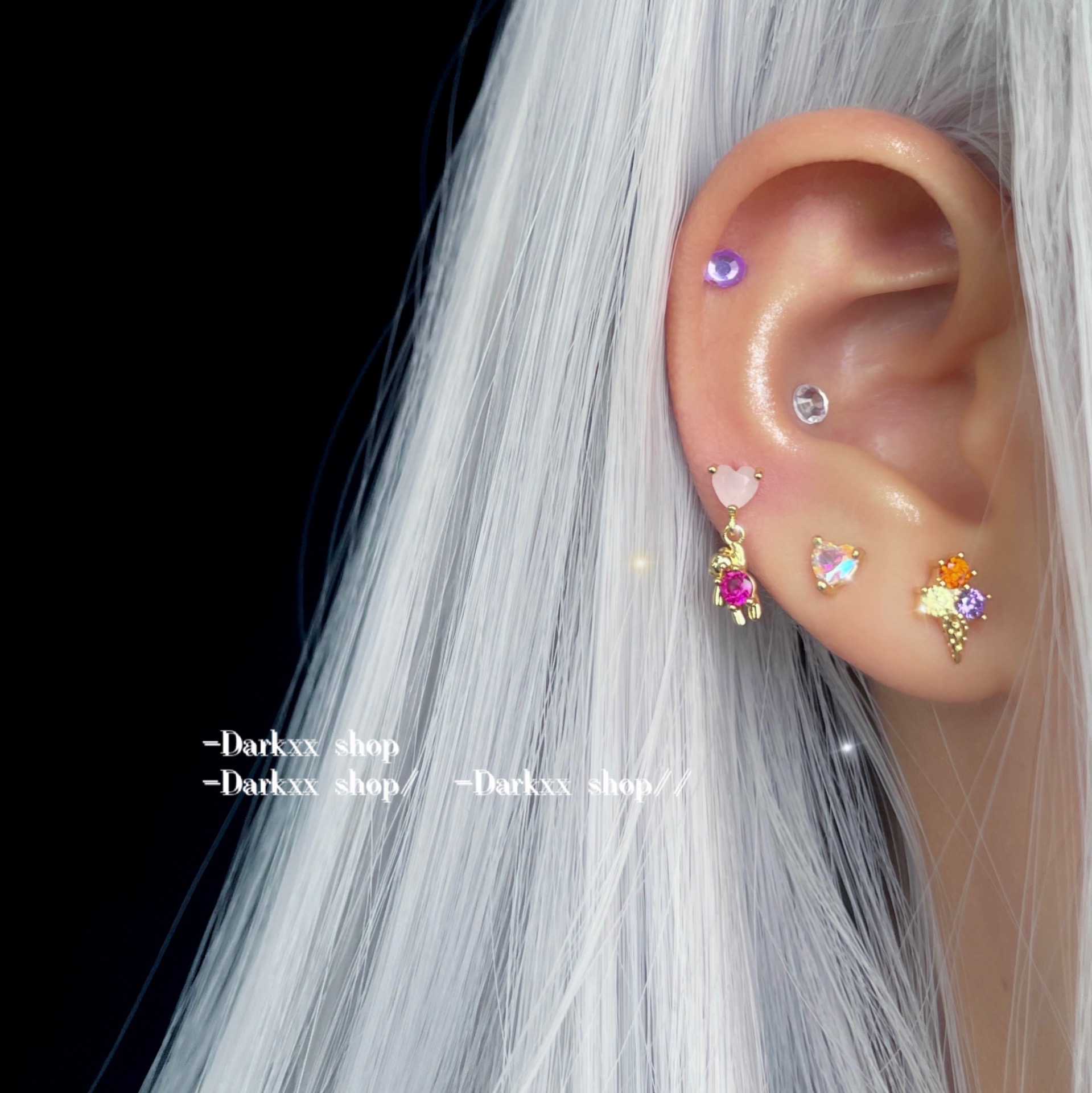 绵绵筒可爱软萌少女冰淇淋耳骨钉