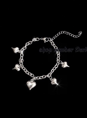 爱心吊饰酷帅风不褪色手链