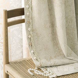 双面莫里斯花2025年新品客厅卧室窗帘布双面雪尼尔提花超高窗帘