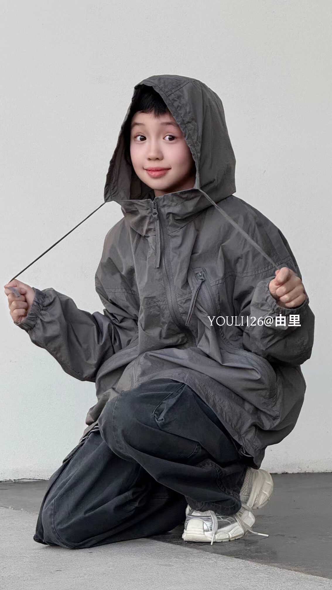 2026夏季新款儿童韩版男女童中大童连帽防晒衣外套中长款风衣外套