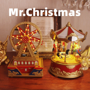 圣诞先生Mr.christmas旋转木马摩天轮音乐盒女生生日女神节礼物