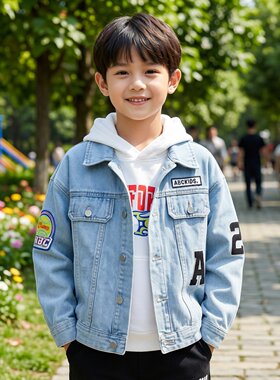 abckids男童潮流时尚牛仔衣